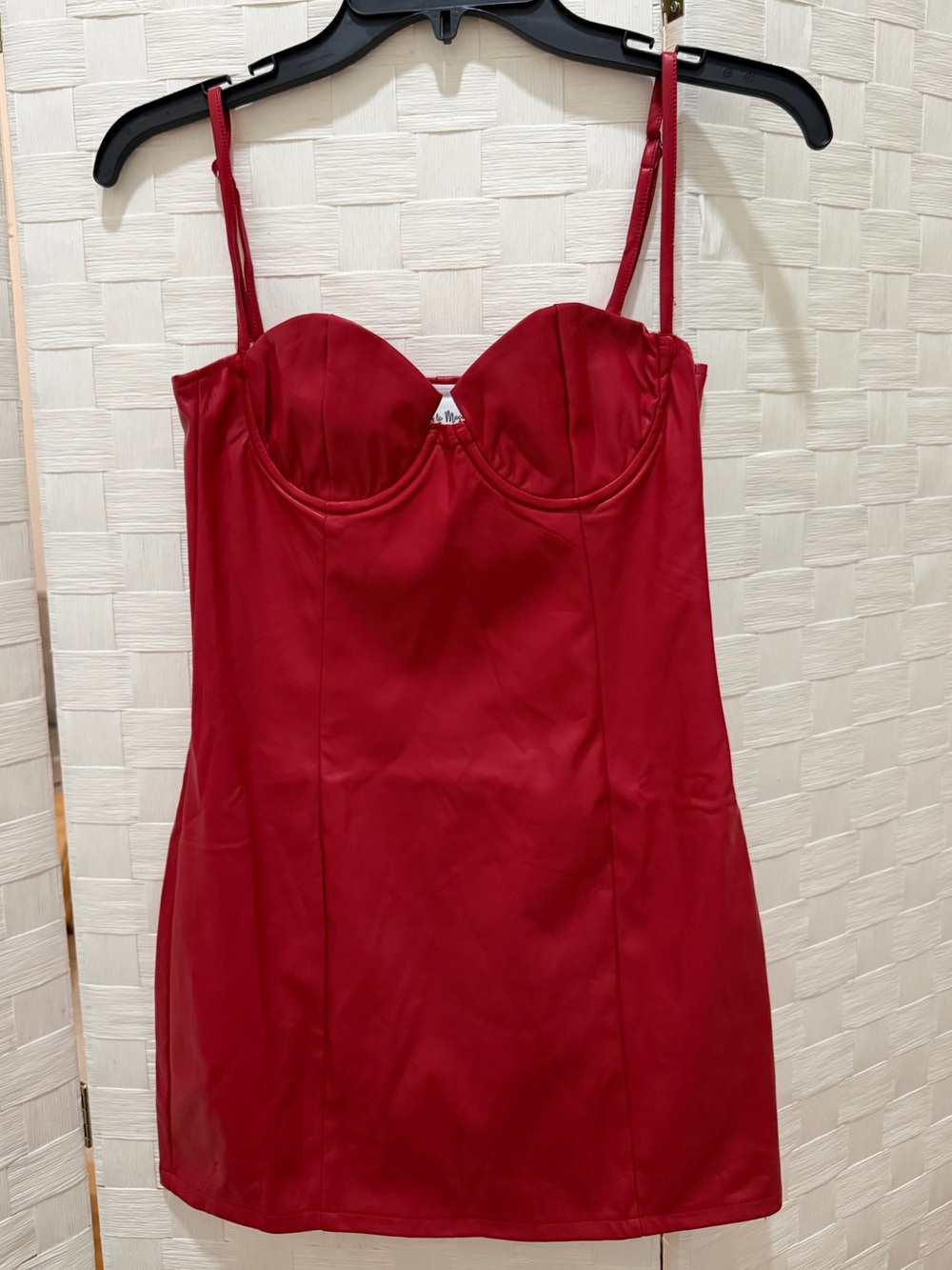 NWOT Sky to Moon Red Faux Leather Bustier Mini Dress Size M / Fits S